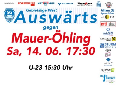 Letztes SPIEL der Frühjahrssaison 2025 - AUSWÄRTS gegen Mauer-Öhling am Sa. 14.06.2025